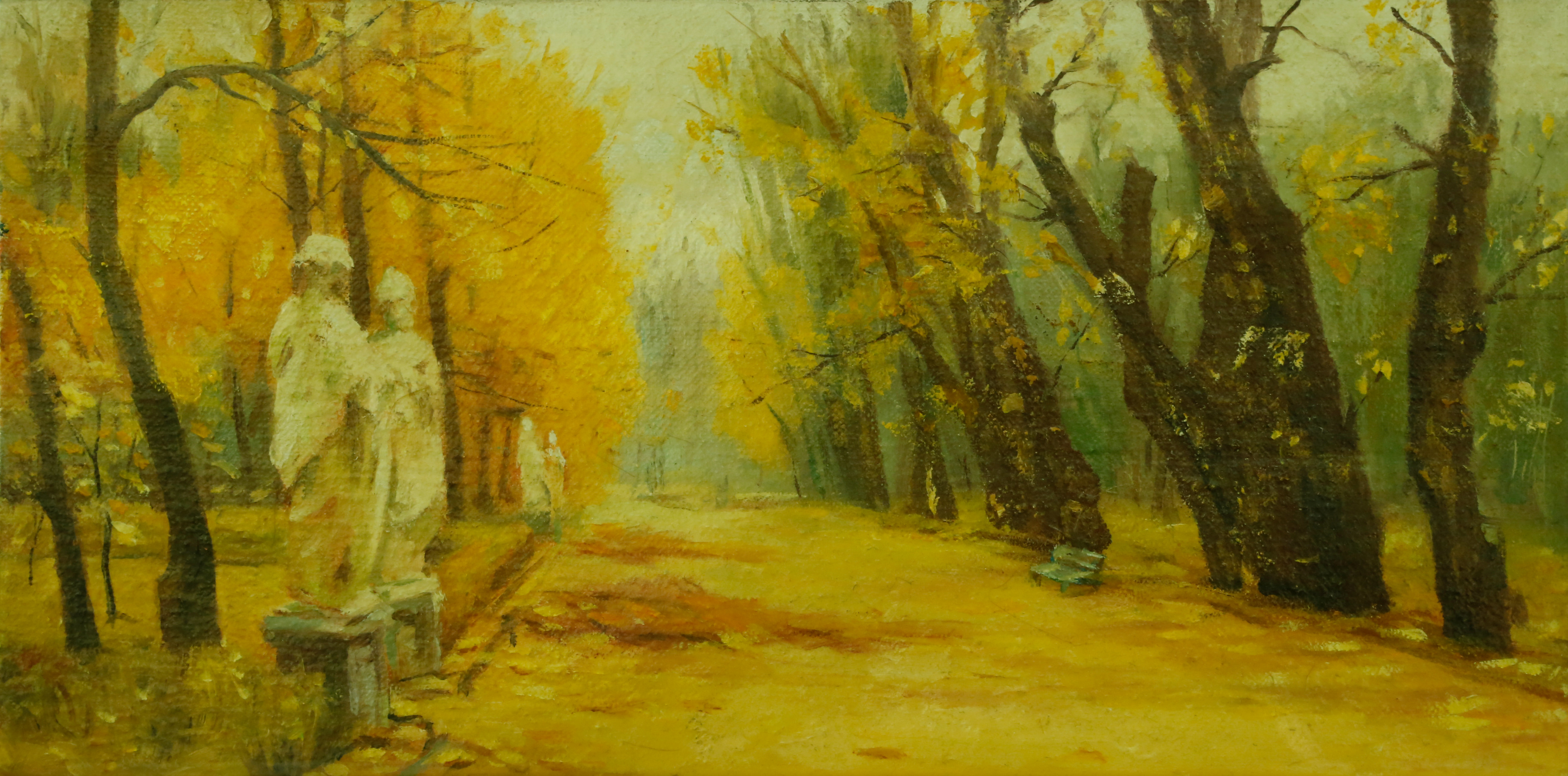 落叶_布面油画_油画_宝甄网