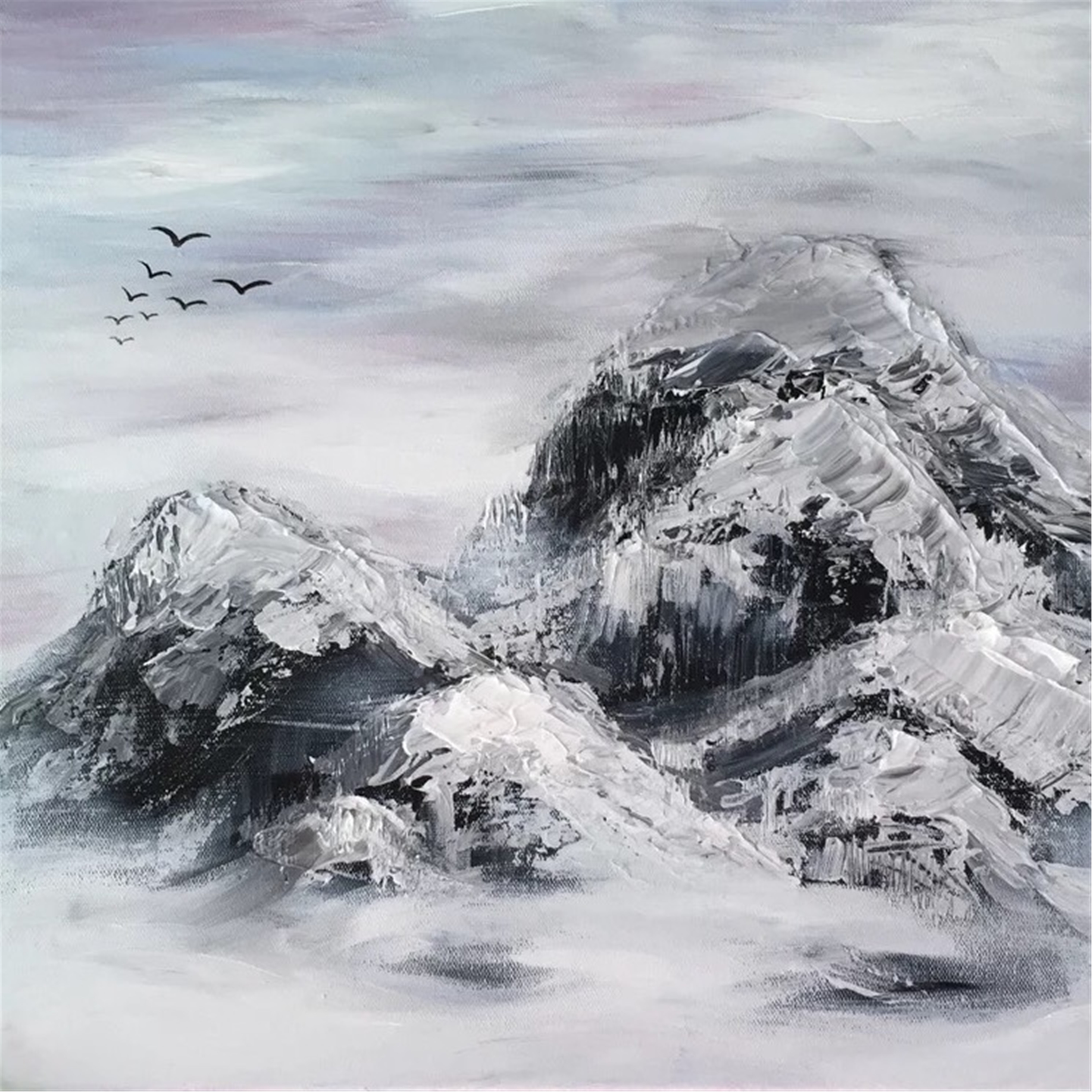 雪山_布面油画_油画_宝甄网