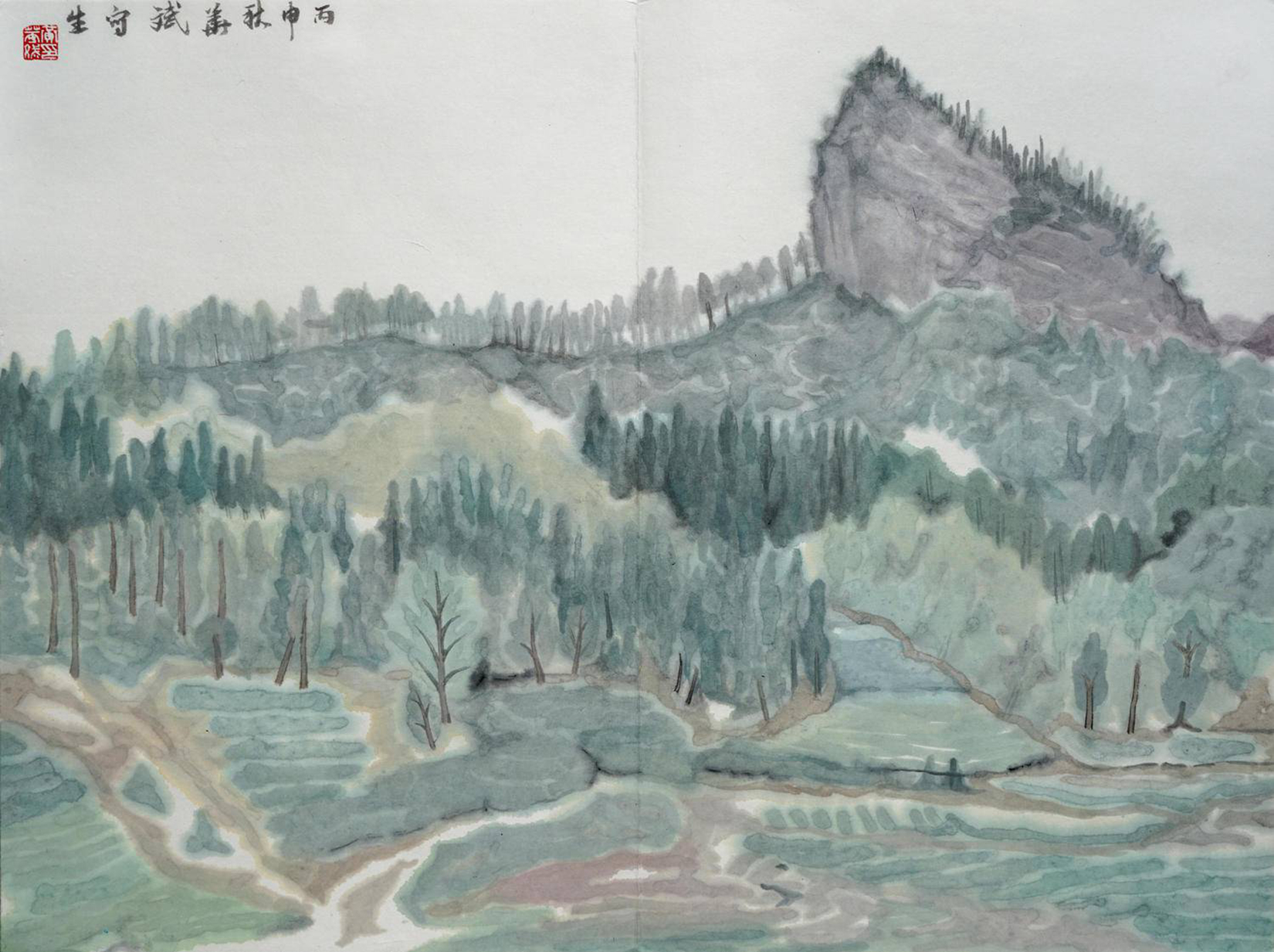 武夷山-岩茶村_纸本水墨_国画_宝甄网