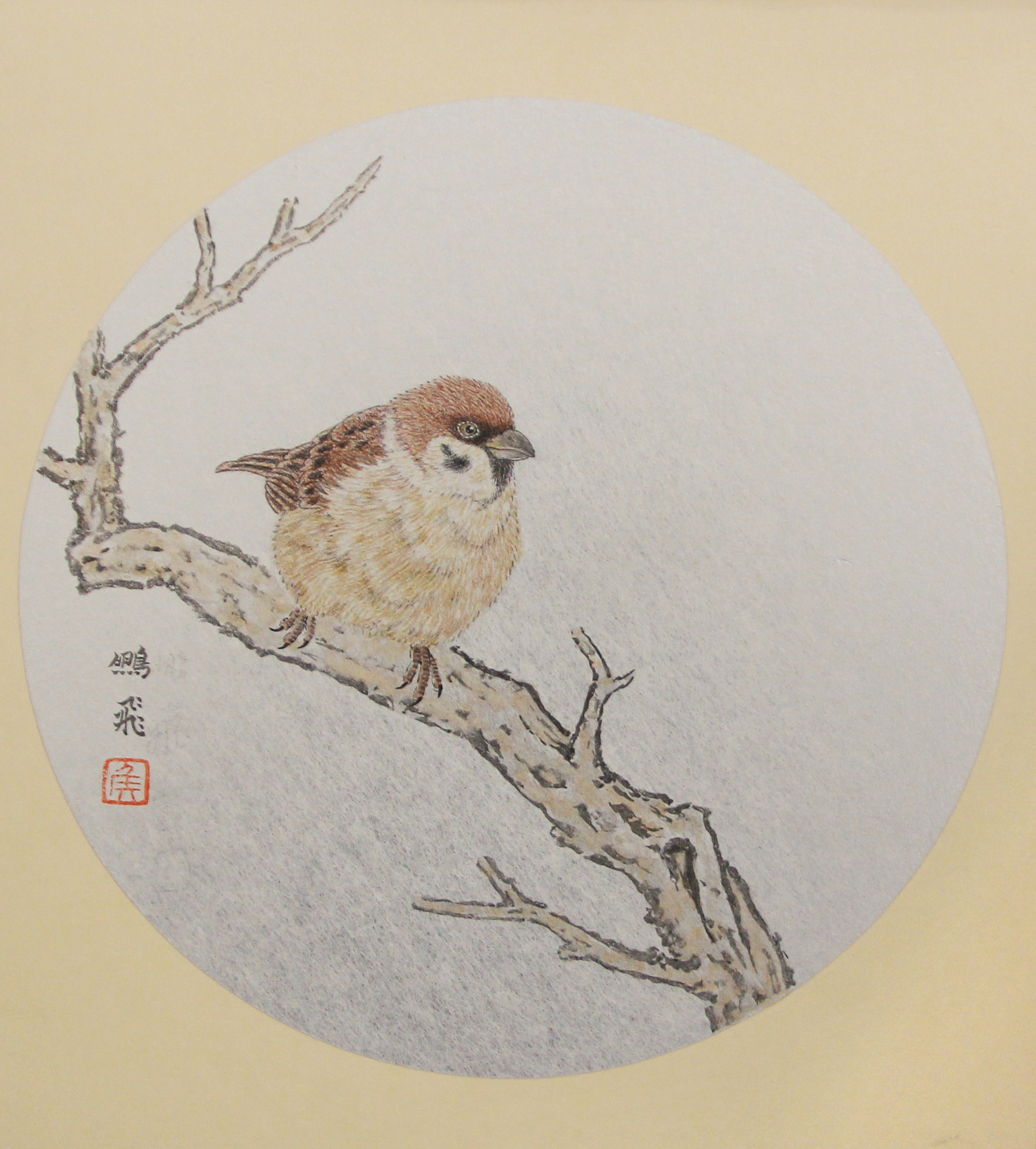 麻雀_纸本设色_国画_宝甄网