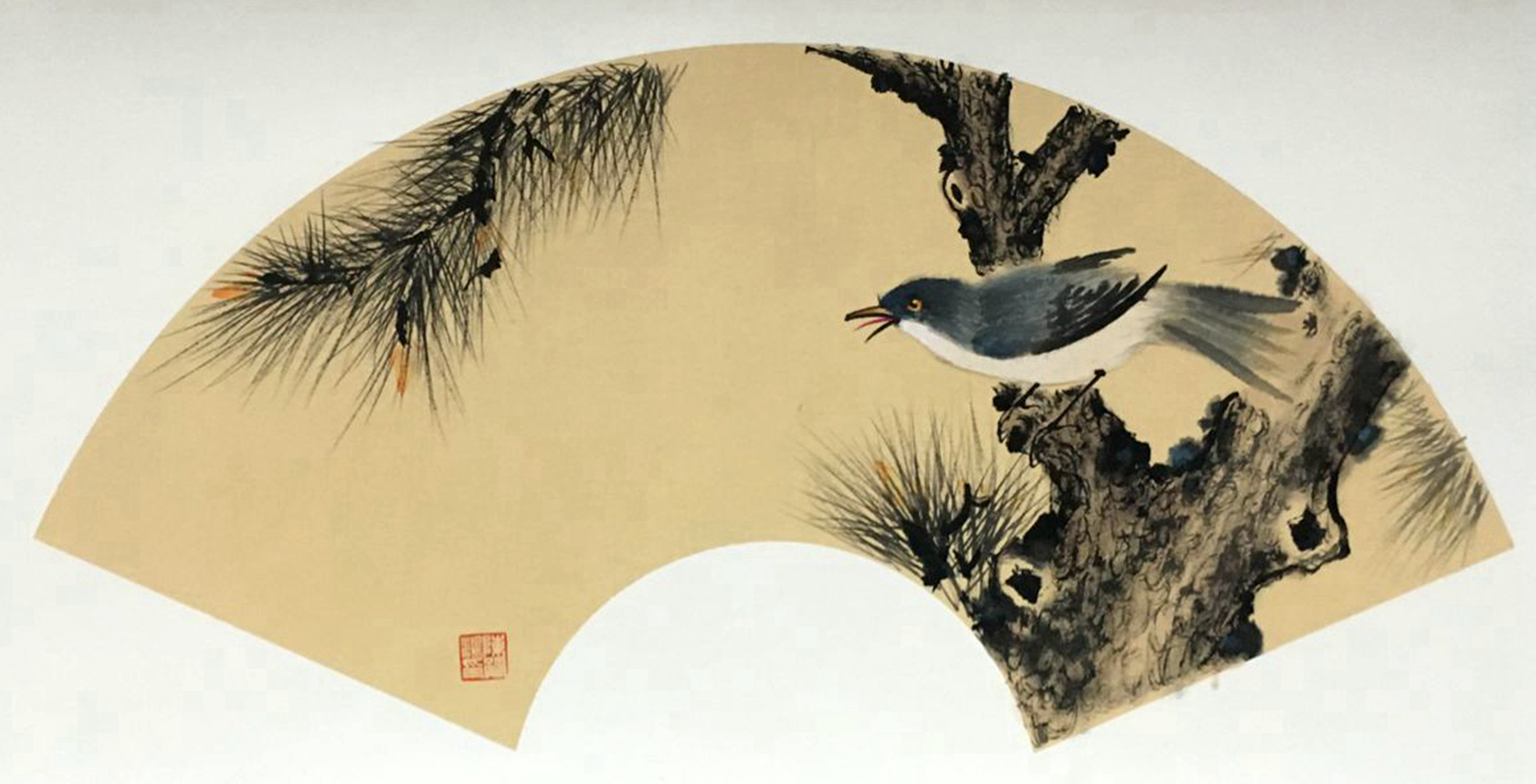 瑞鸟_纸本设色_国画_宝甄网