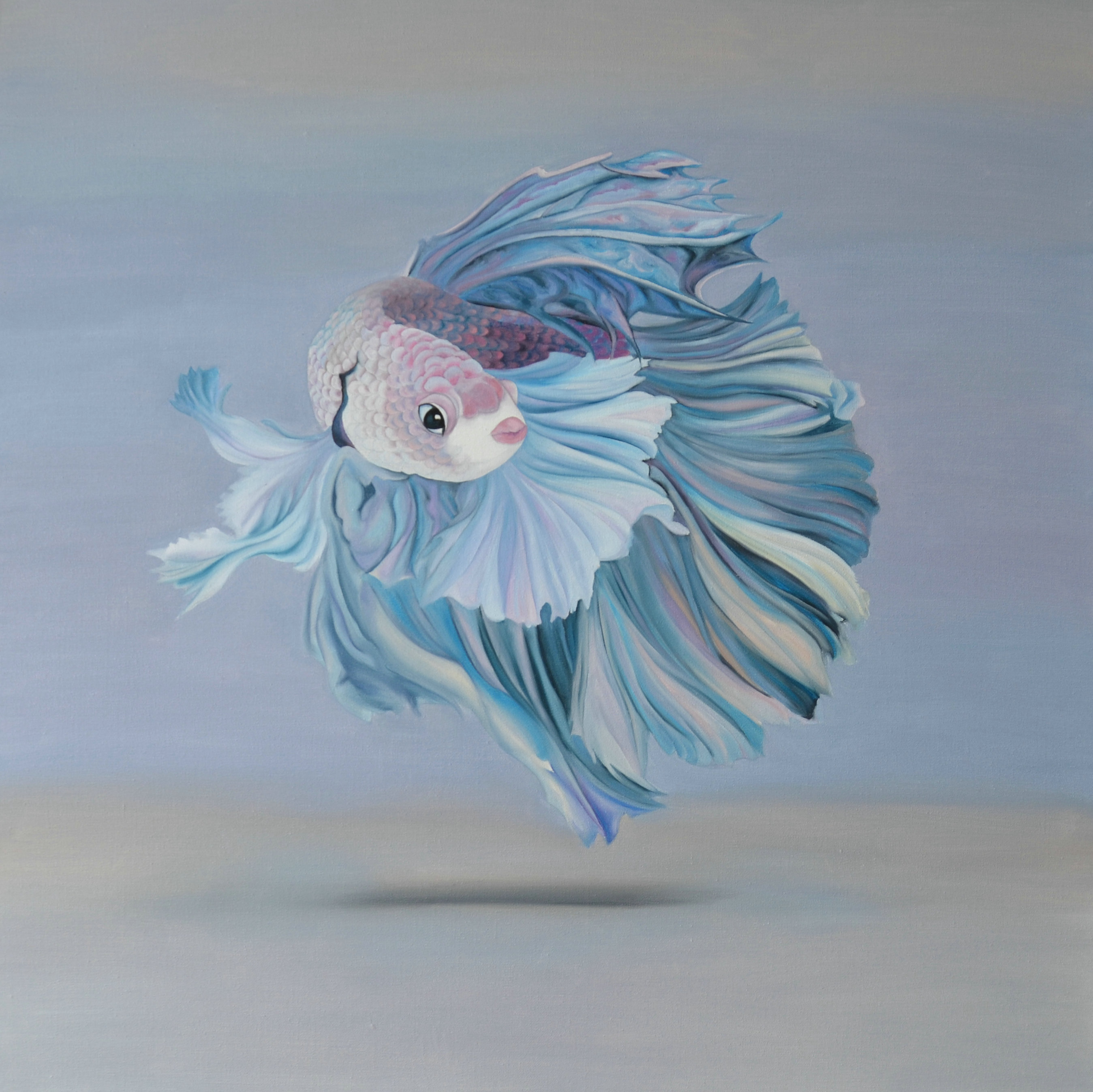 鱼乐-4_布面油画_油画_宝甄网