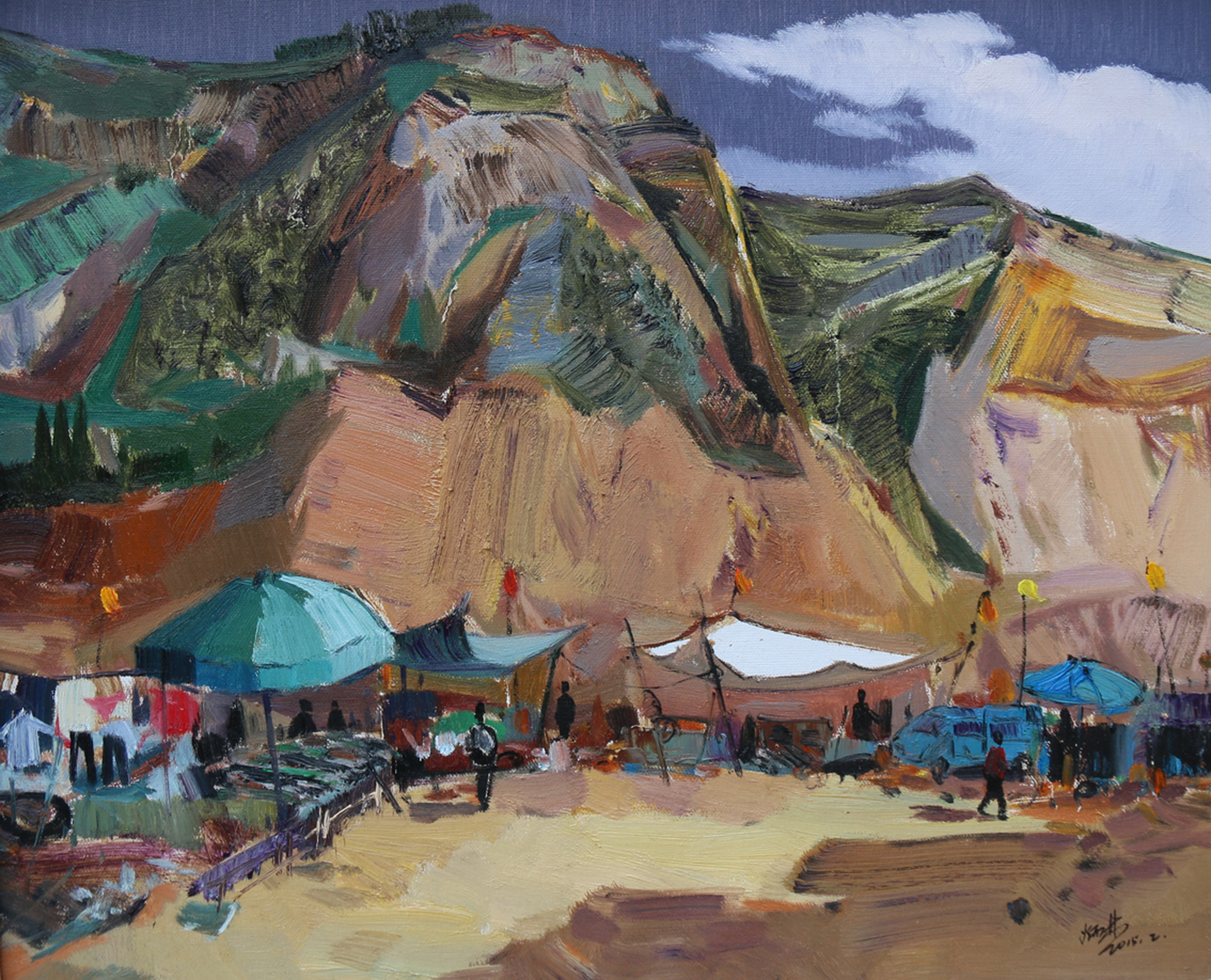 夏日陕北之四 _布面油画_油画_宝甄网