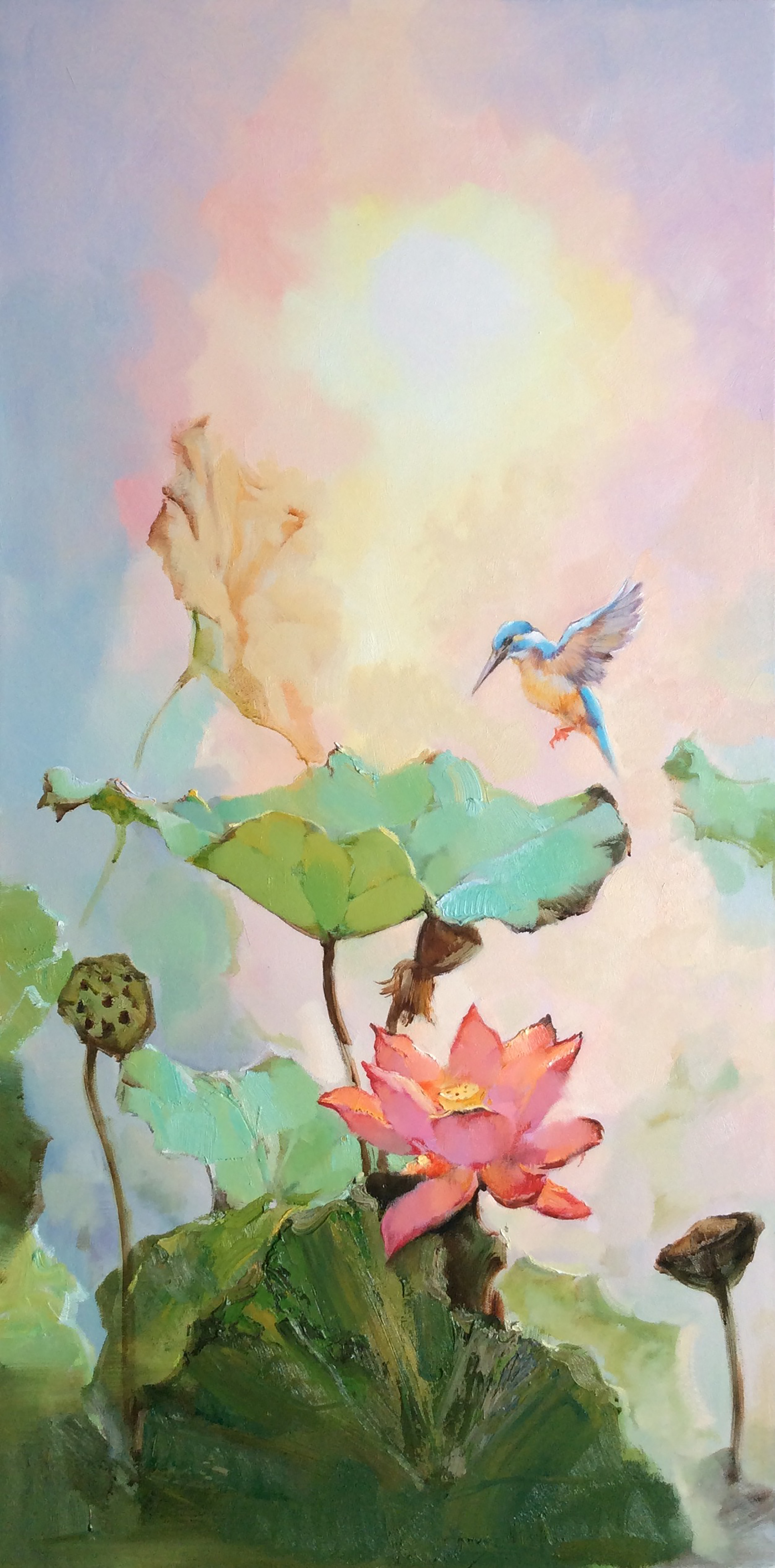 梁伟平《花仙》4布面油画