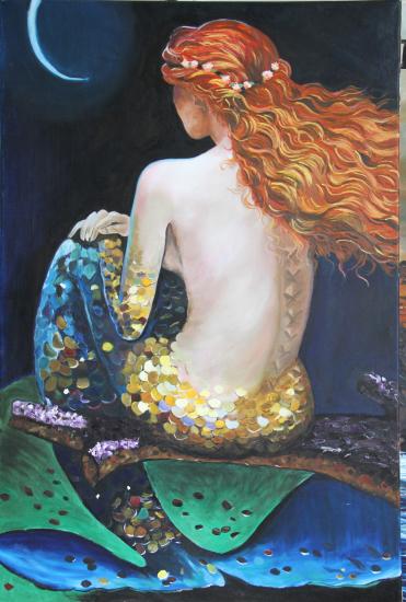 美人鱼_布面油画_油画_宝甄网