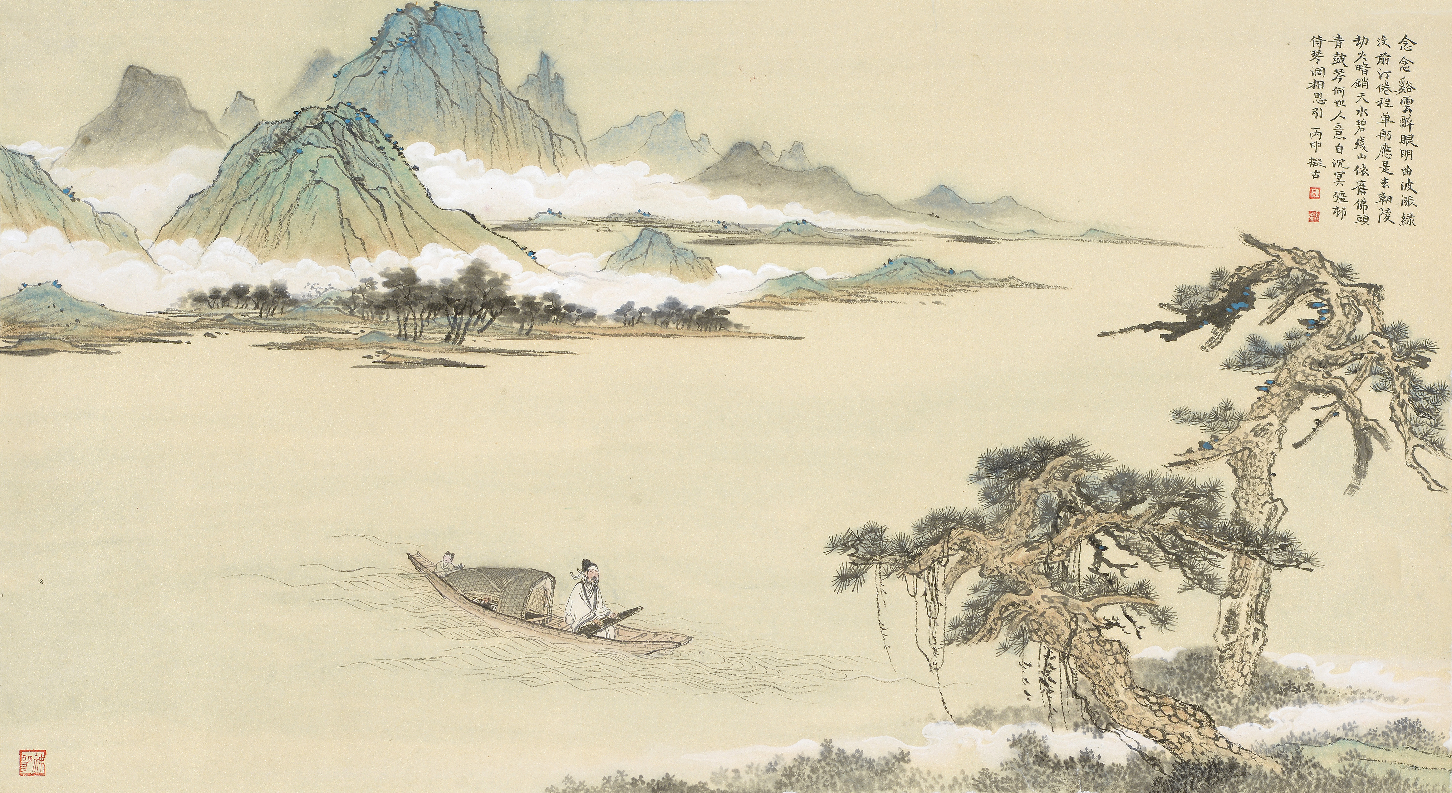 湖上逍遥_布面油画_油画_宝甄网