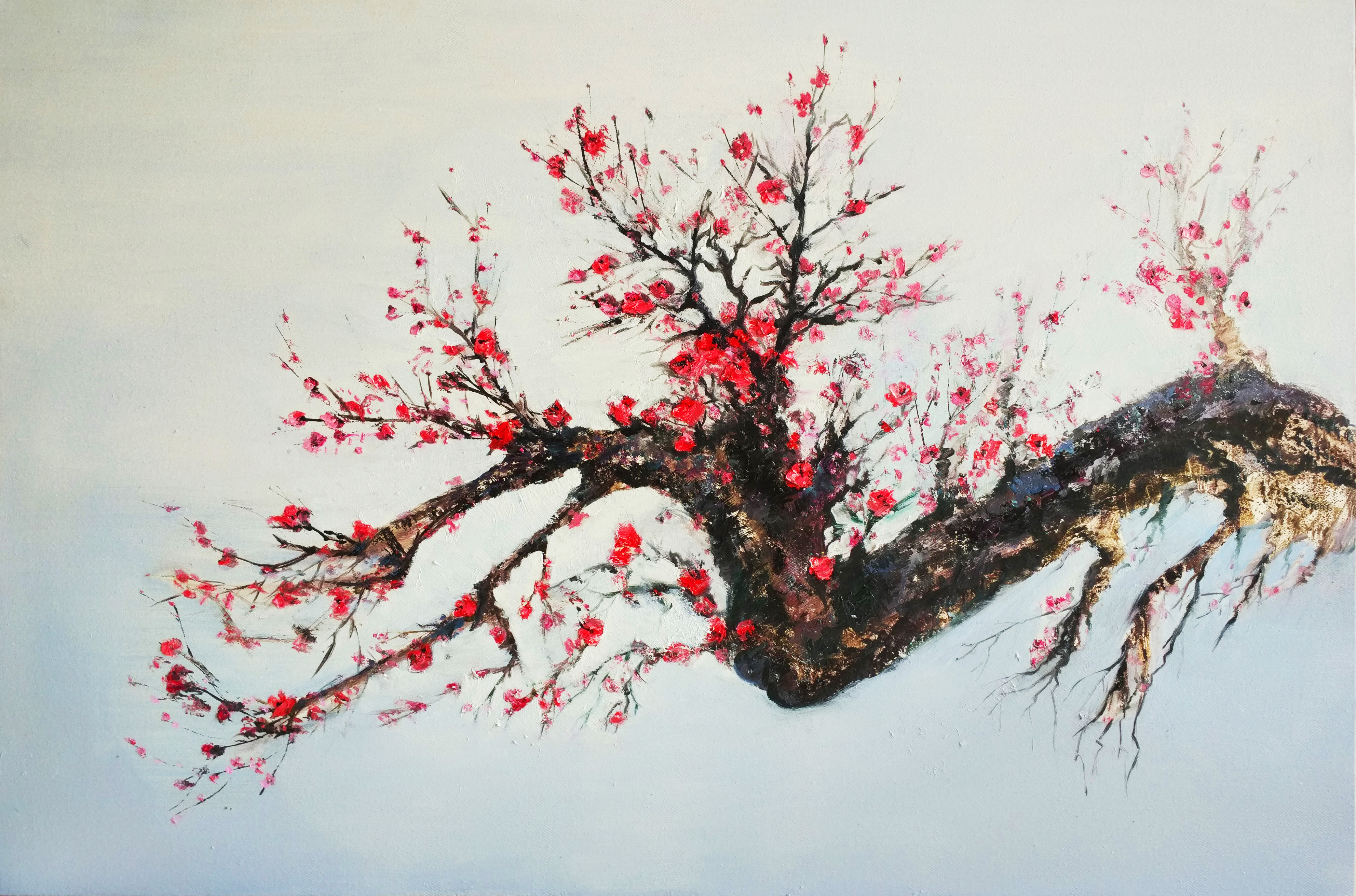 梅花故里_布面油画_油画_宝甄网