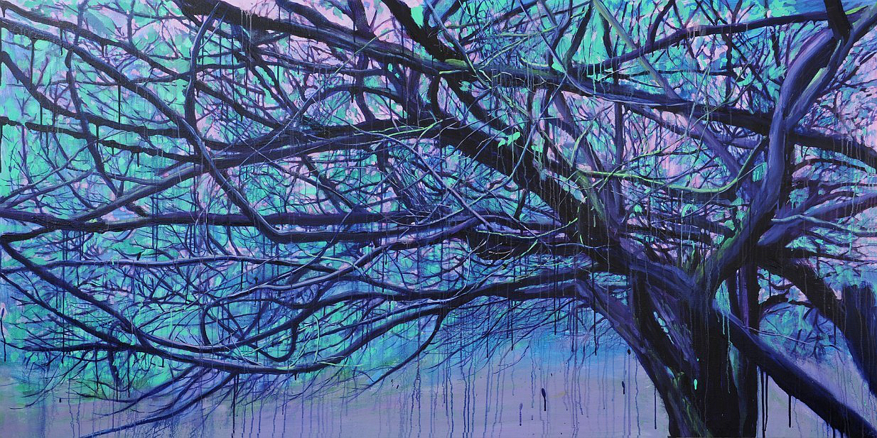 缠绕着的树枝_布面油画_油画_宝甄网