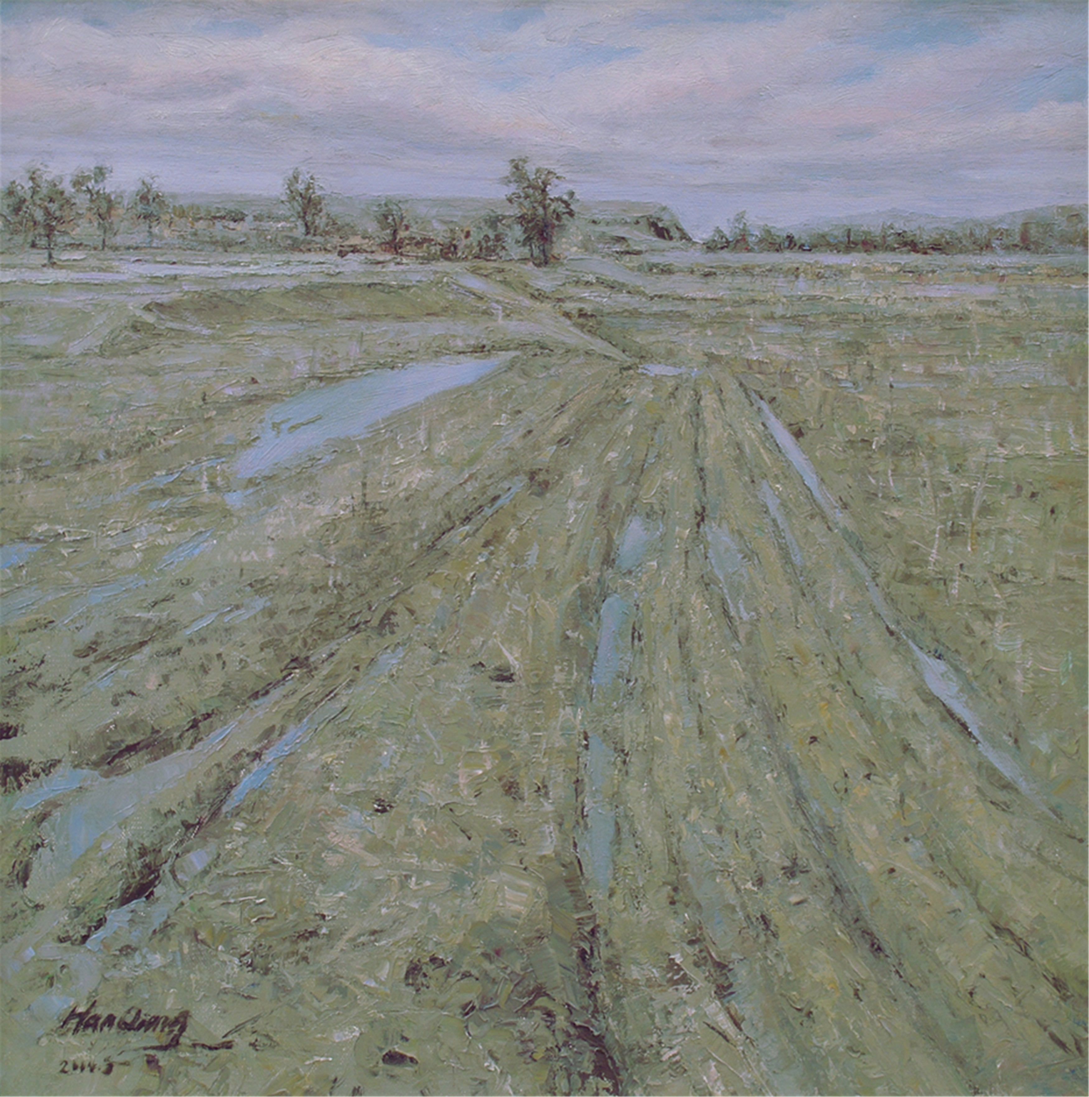 乡村之六冻土地_布面油画_油画_宝甄网