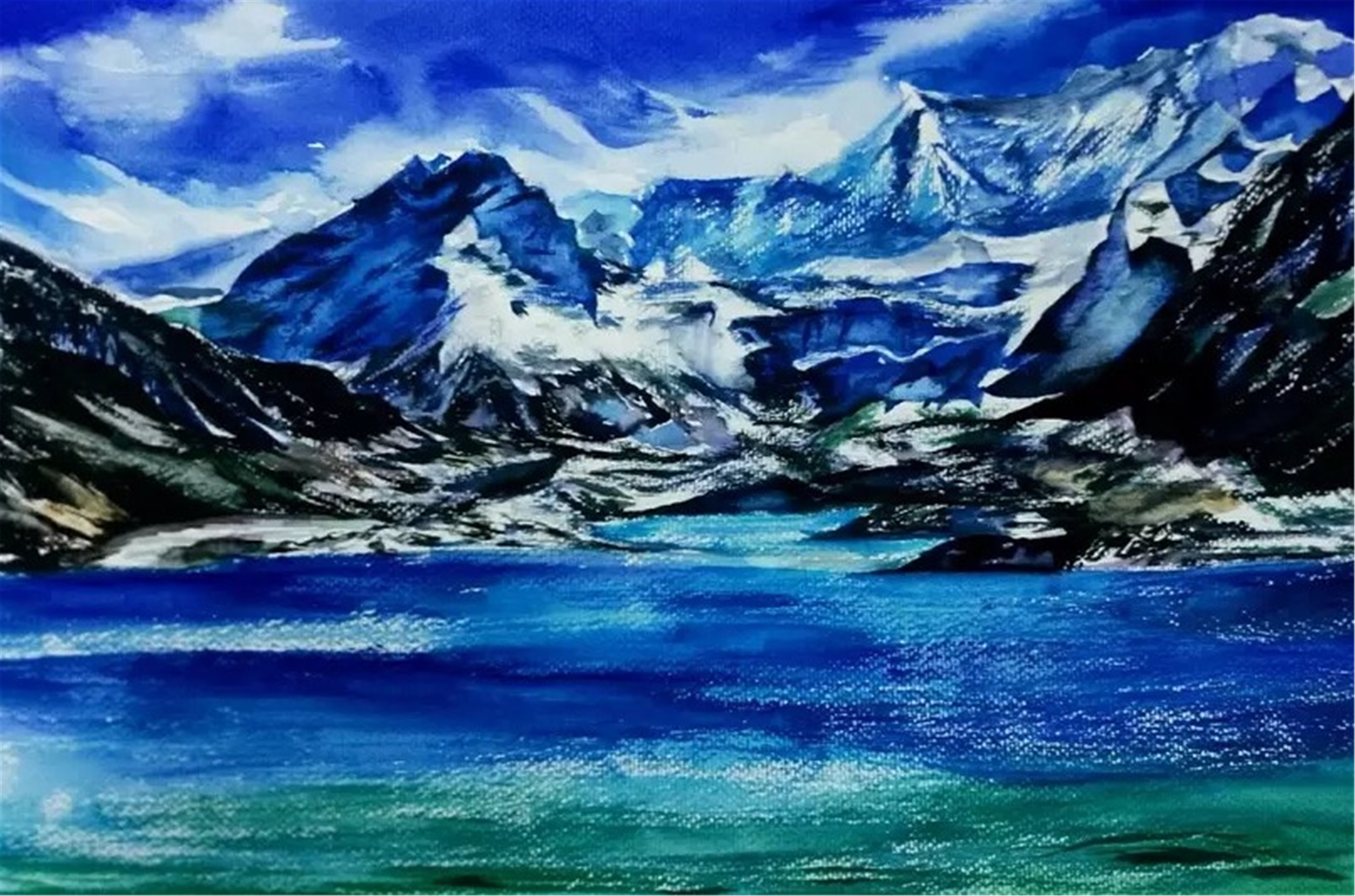 雪山_布面油画_油画_宝甄网