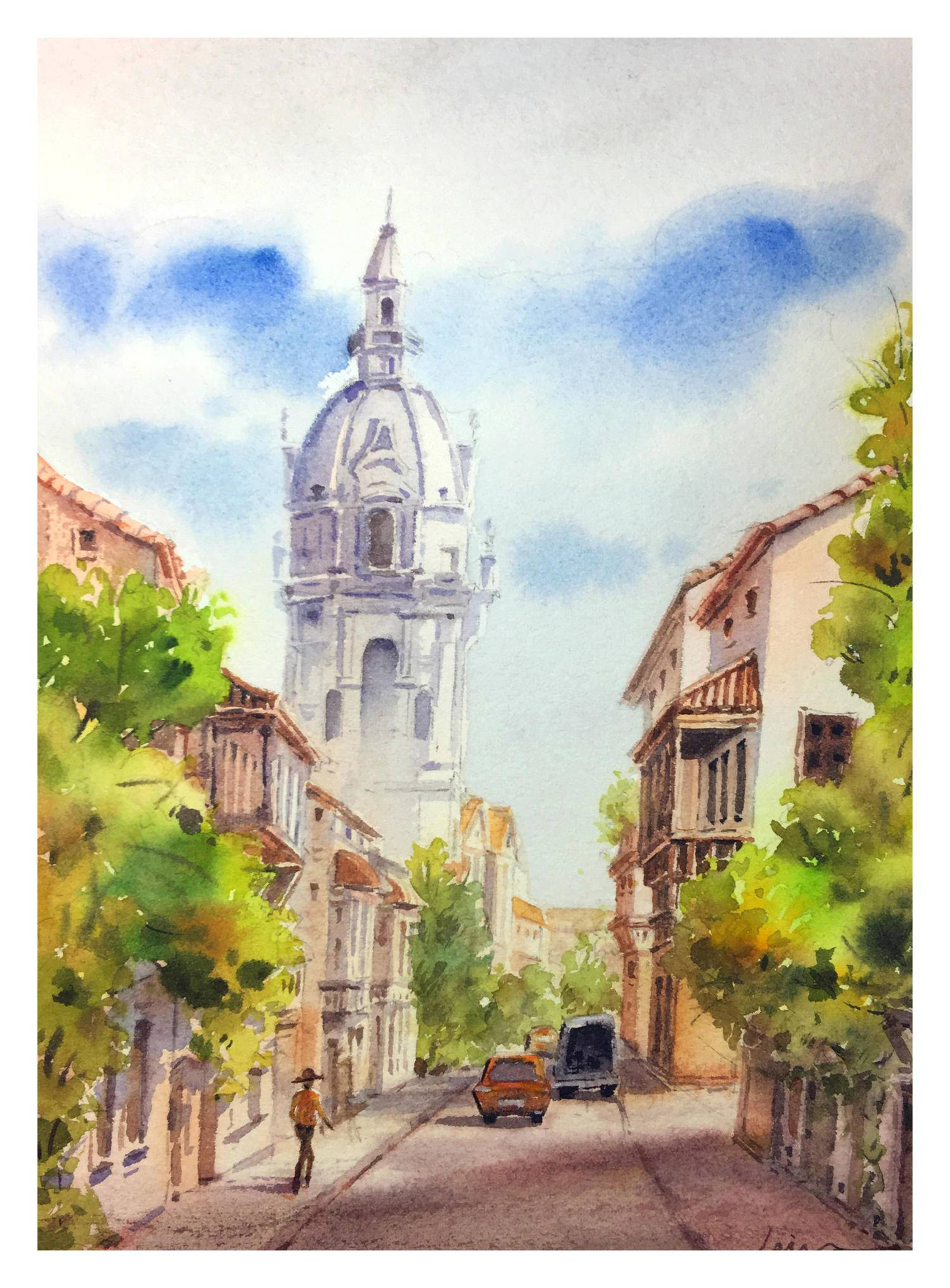 欧洲小景_纸本水彩_水彩_宝甄网