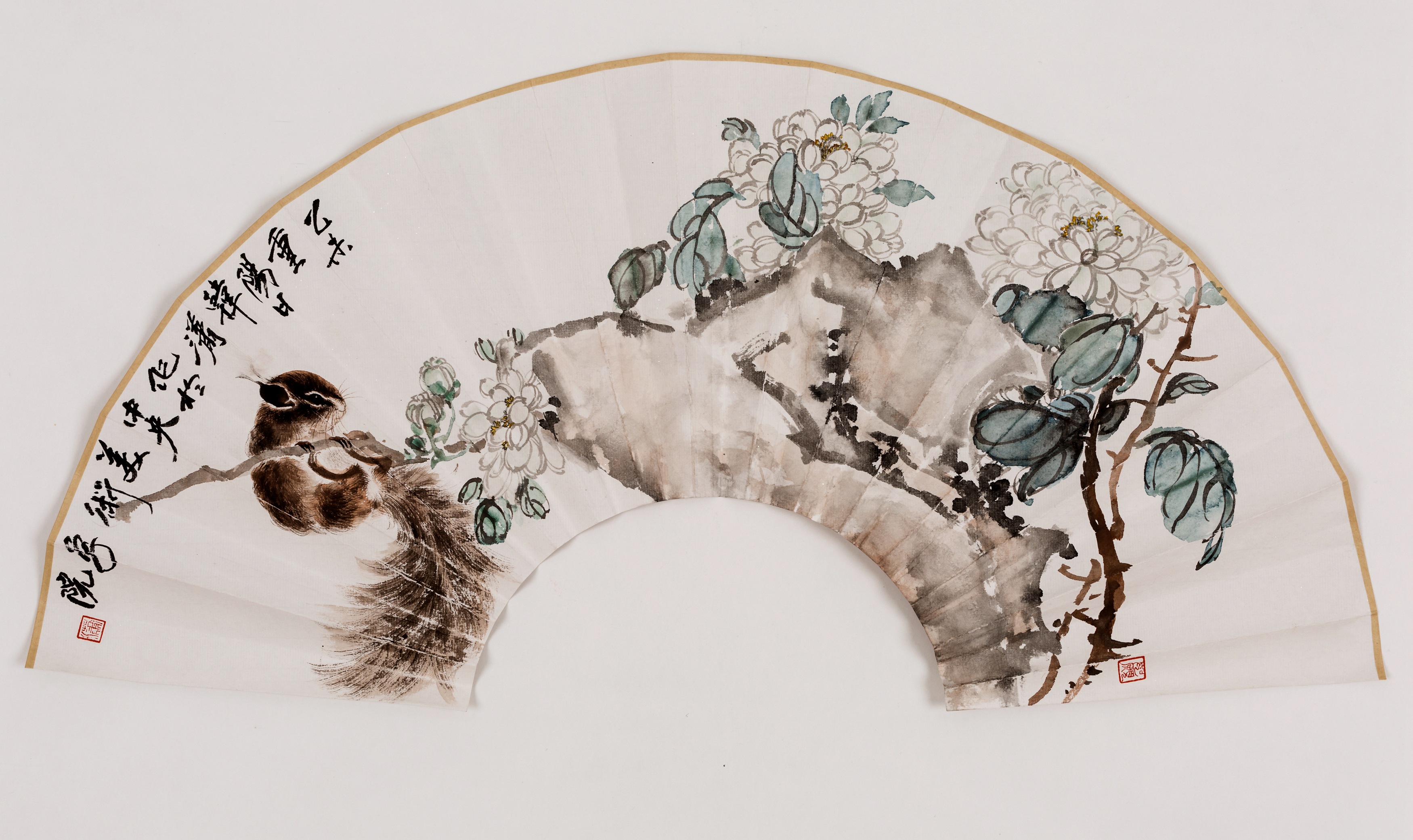 扇面小品一《山中小趣》_纸本水墨_国画_宝甄网