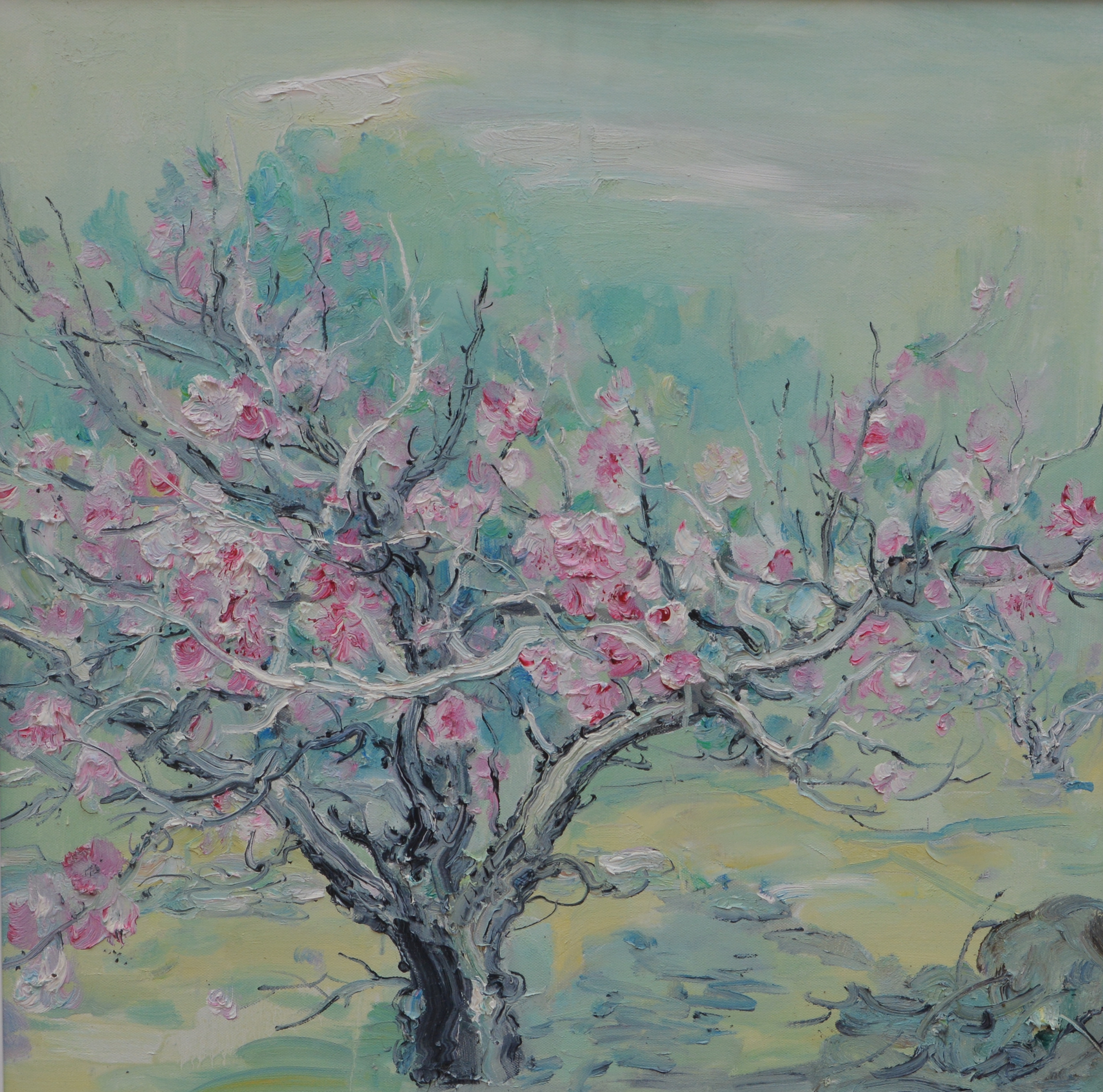 桃花2 _布面油画_油画_宝甄网