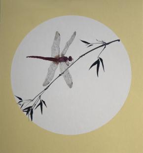 0 154 微风草虫  纸本水墨 39.0 x 53.