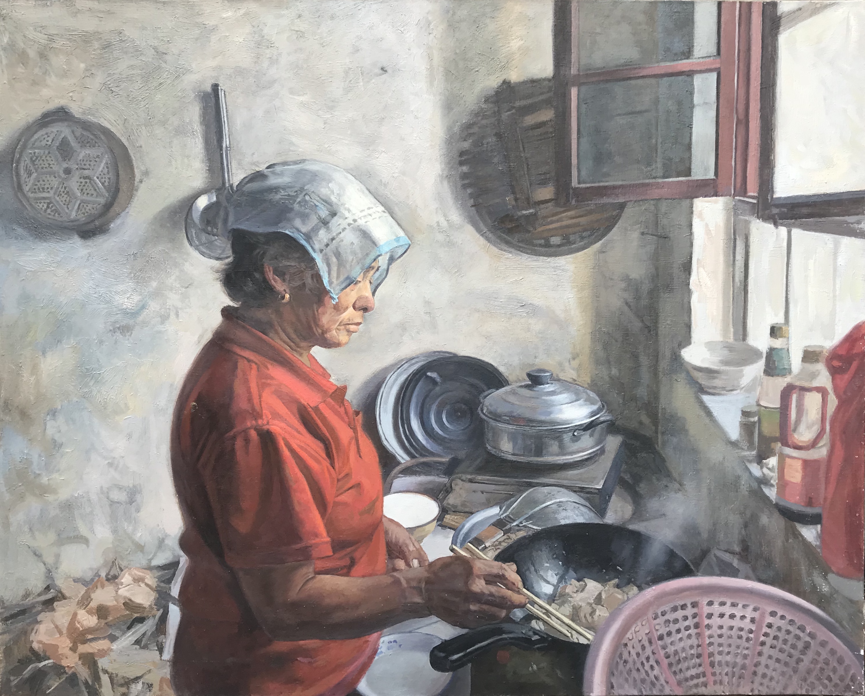 劳作的母亲_布面油画_油画_宝甄网