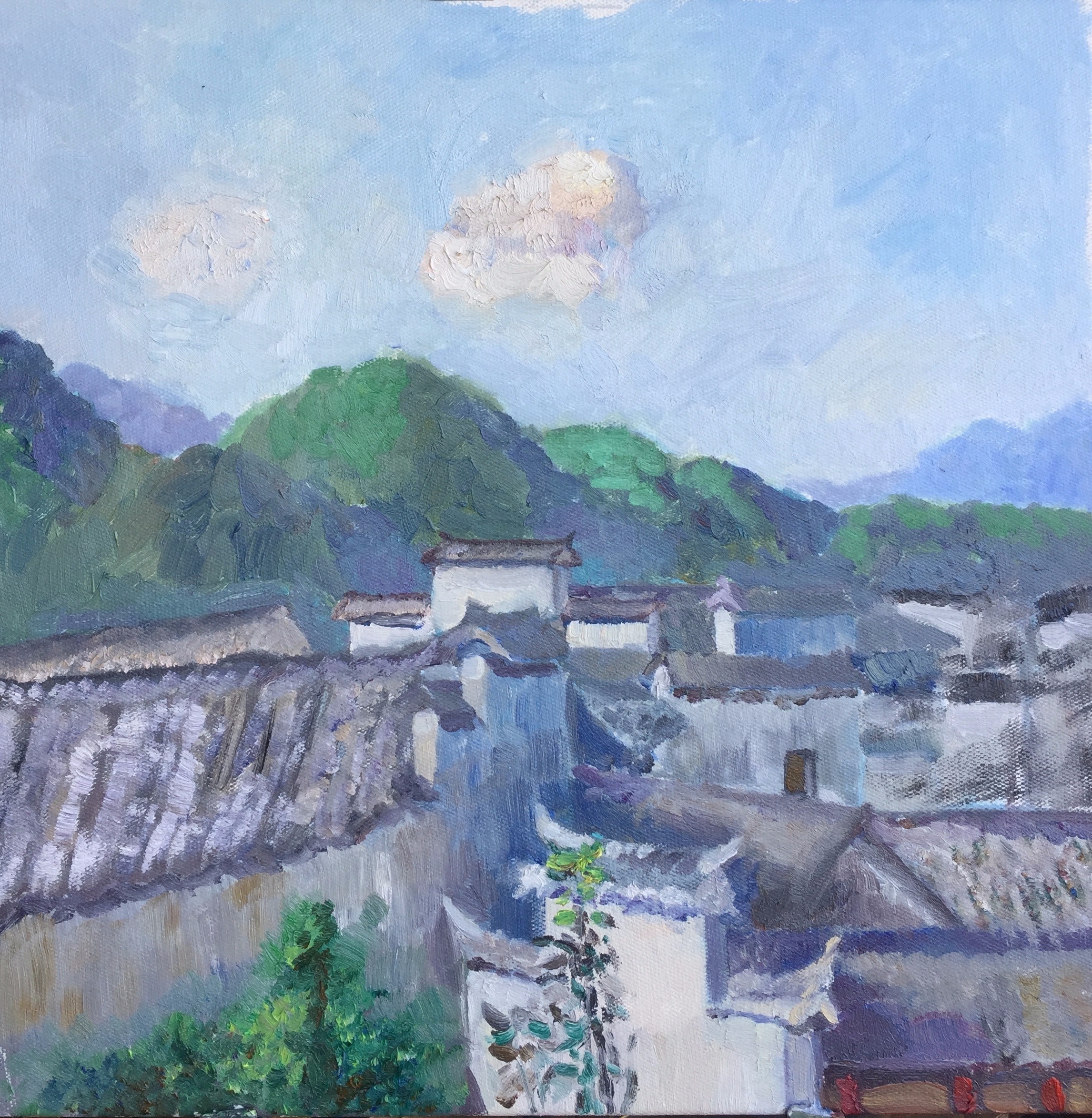 皖南系列7号_布面油画_油画_宝甄网
