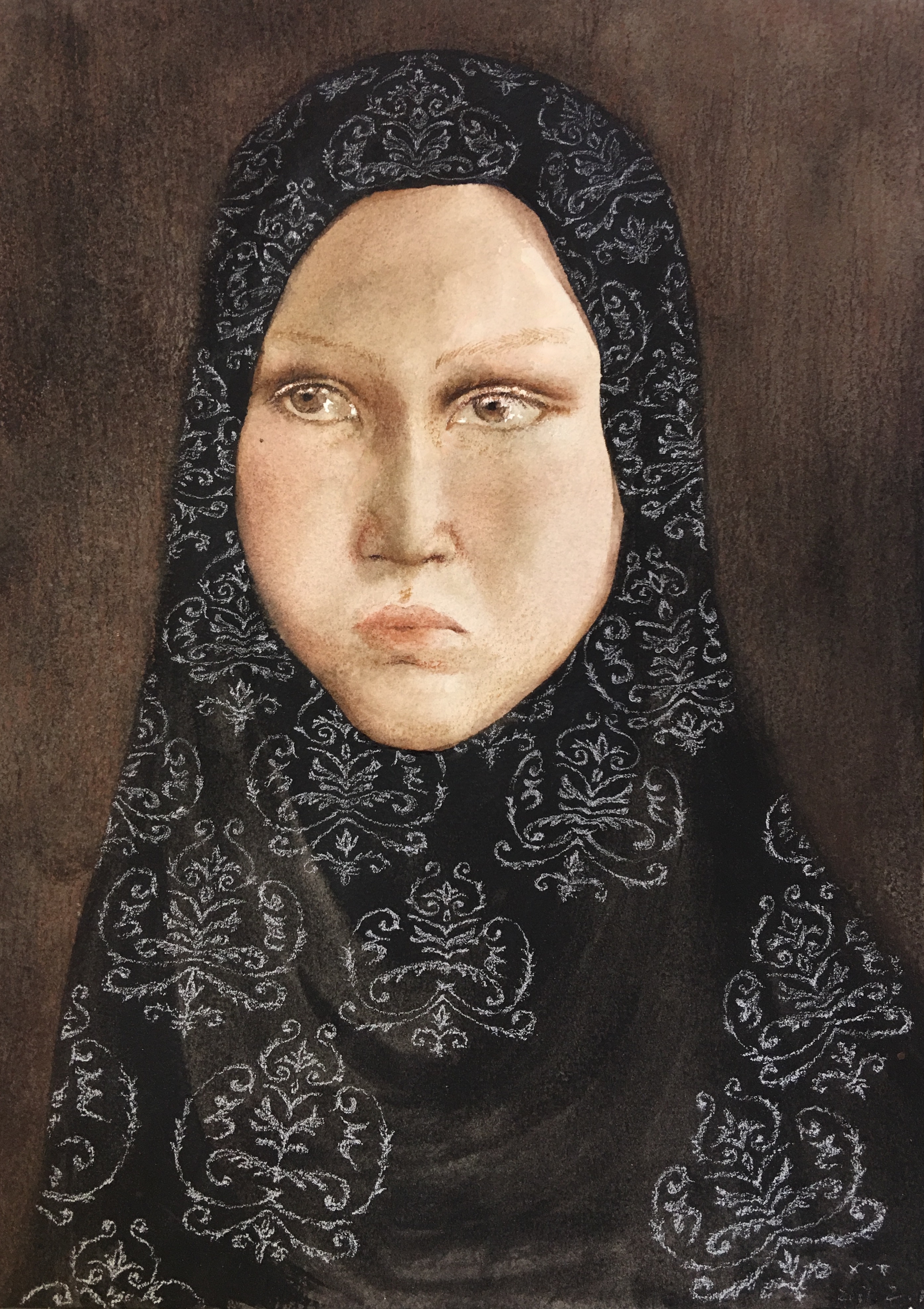 戴头巾的穆斯林女孩