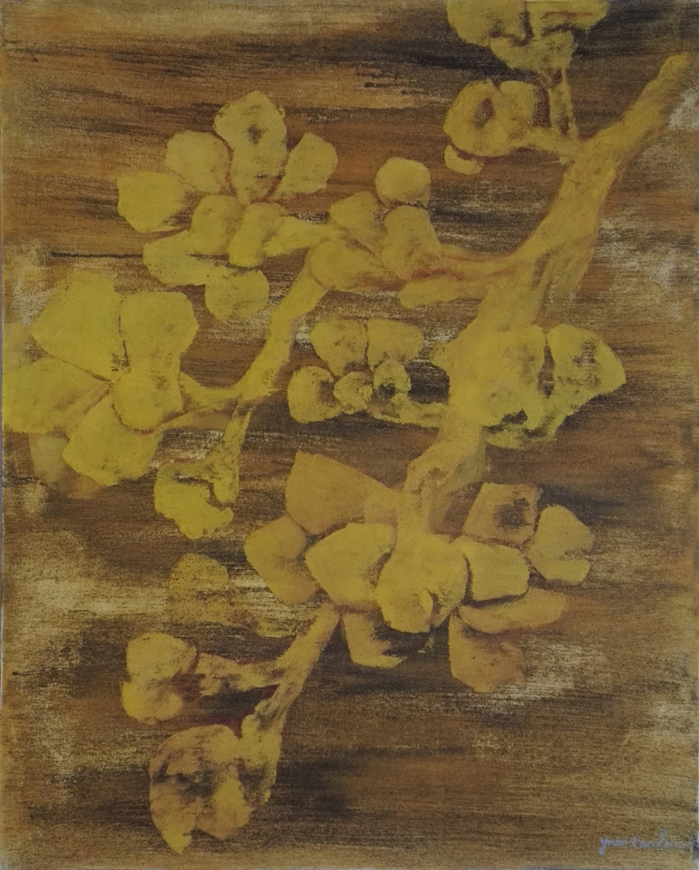 冬至-腊梅_布面油画_油画_宝甄网