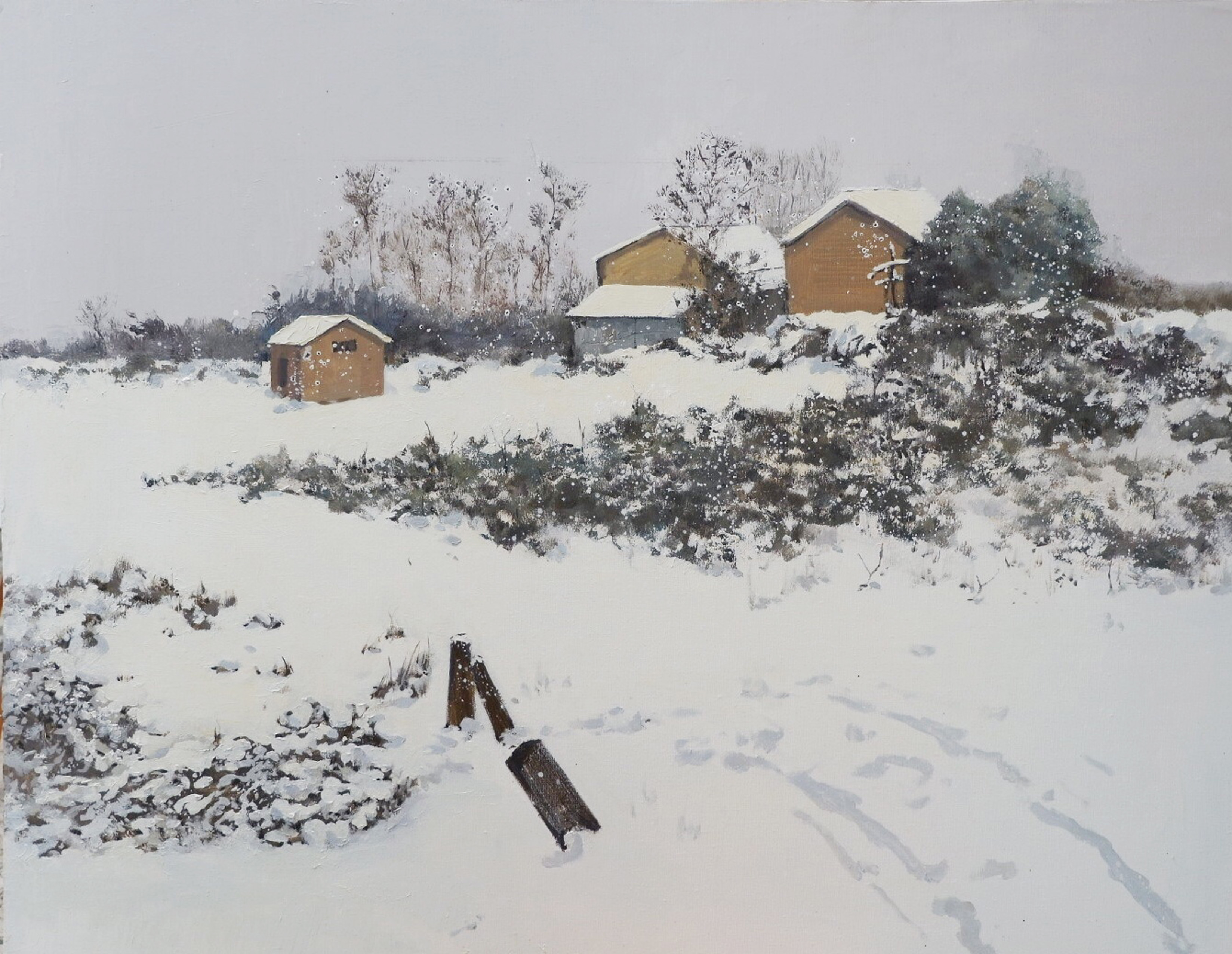 雪_布面油画_油画_宝甄网