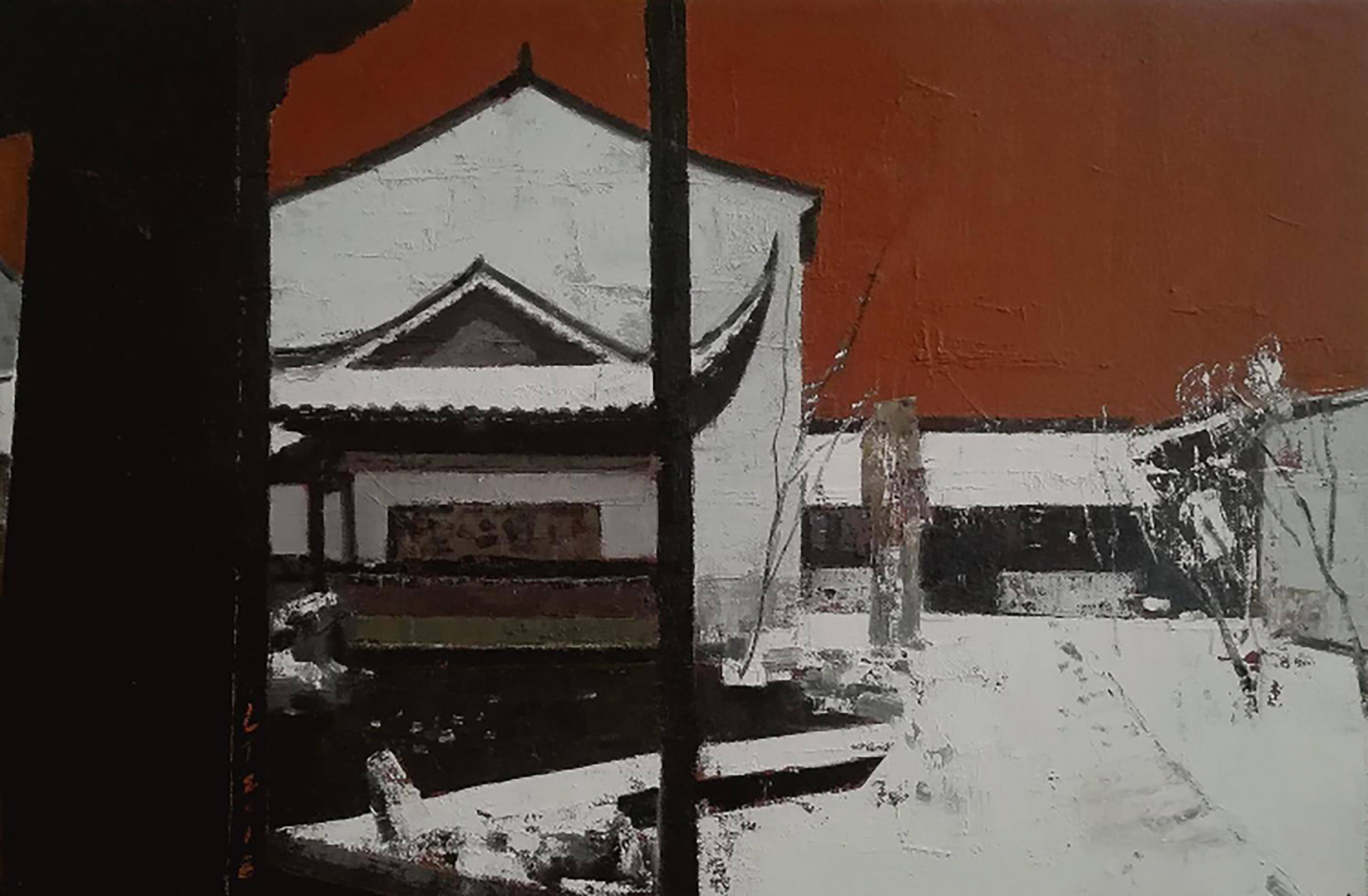 广陵冬日之九_布面油画_油画_宝甄网