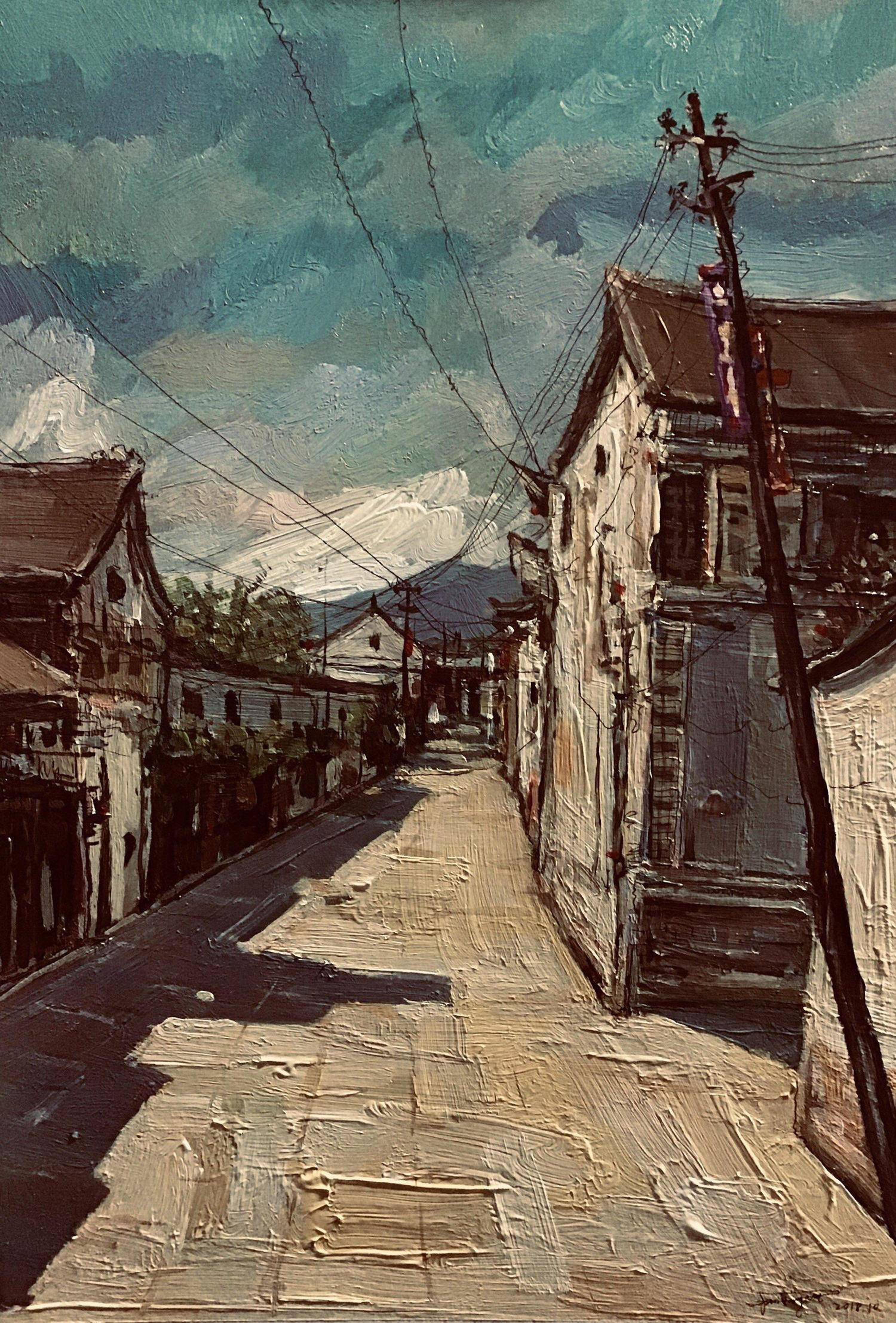 老巷13_布面油画_油画_宝甄网