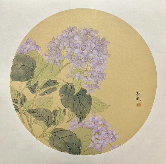 绣球系列五_绢本设色_国画_宝甄网