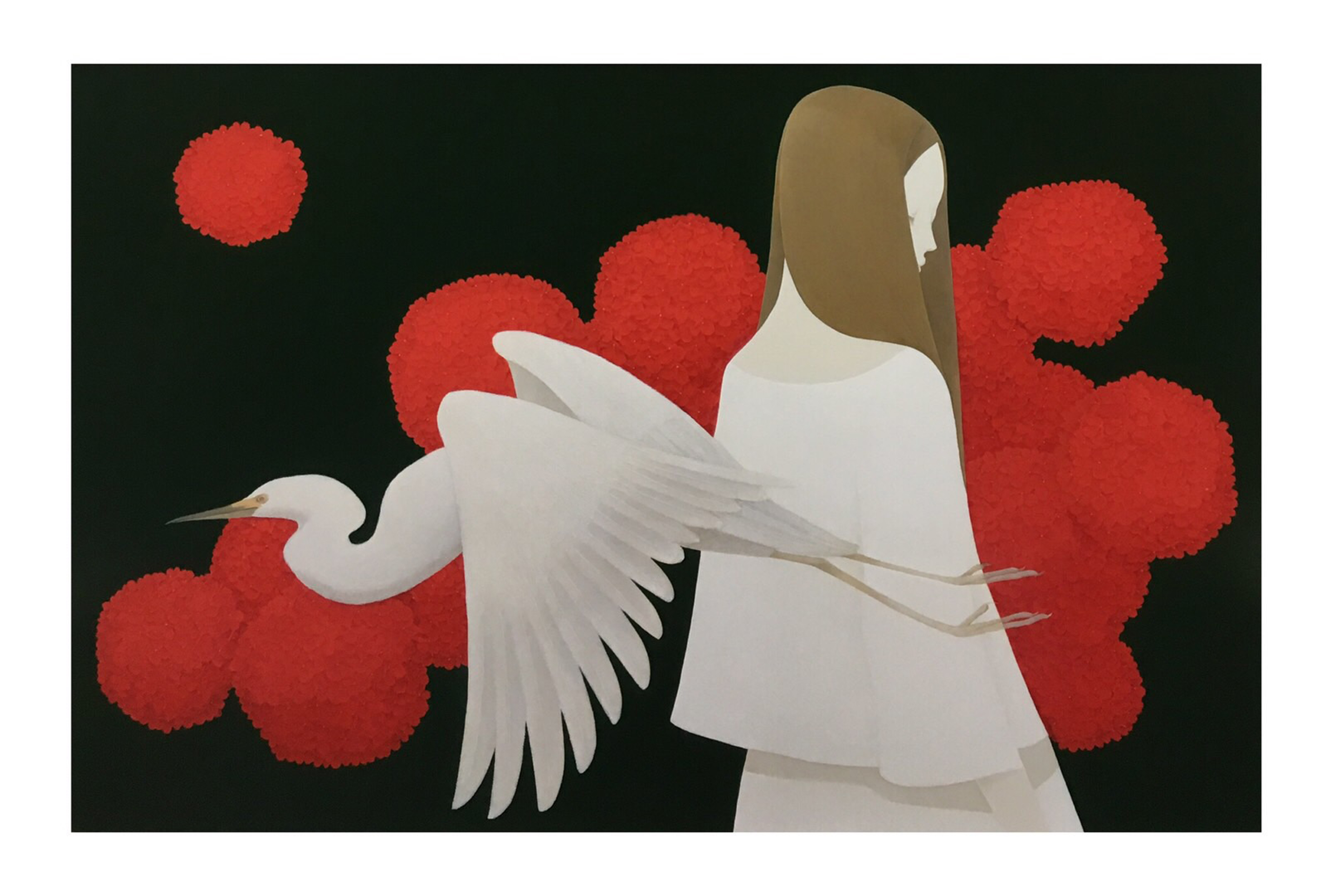 九月白鹭_布面油画_油画_宝甄网